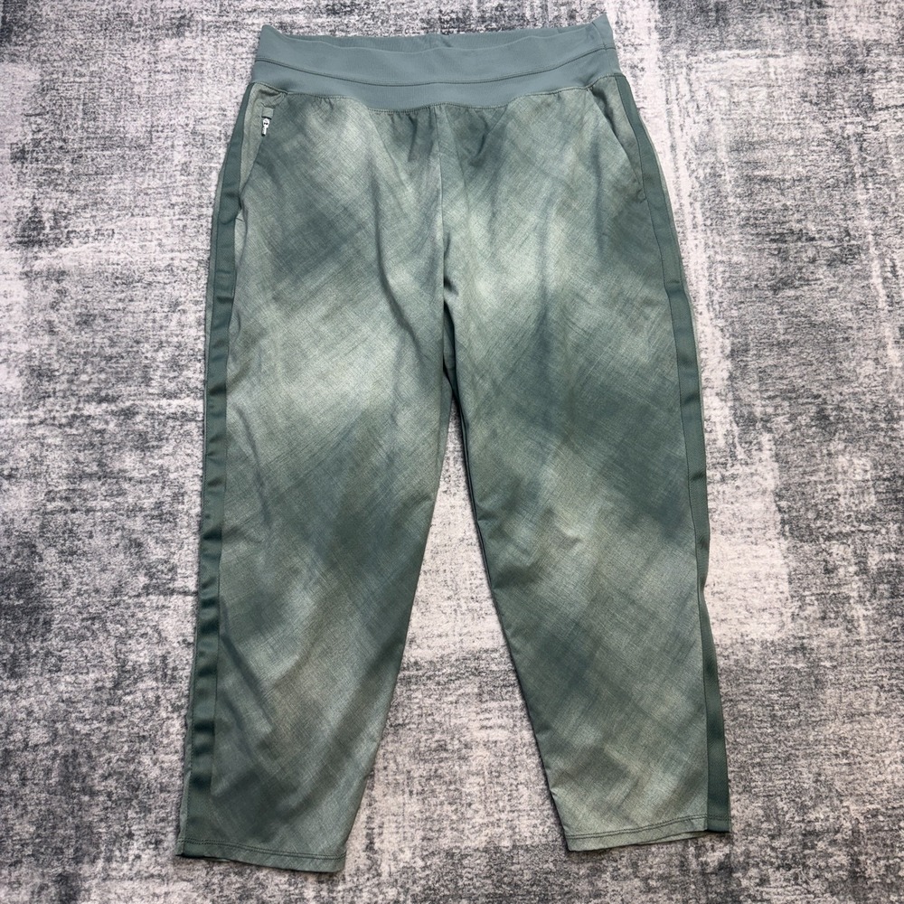 Athleta Nolita Slim Tapered Crop Pant Women 16 Green Gradient Lightweight Travel
